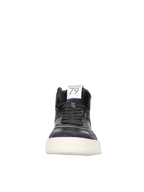 Sneakers alte in pelle BLOCKS79 | STREET EASY VER.20NERO-BLU